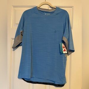 Coolibar Men's Light Blue Short Sleeve Tee| SPF 50 | Size L